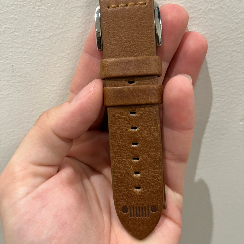 24 Mm Jeep Branded Leather Watch Band